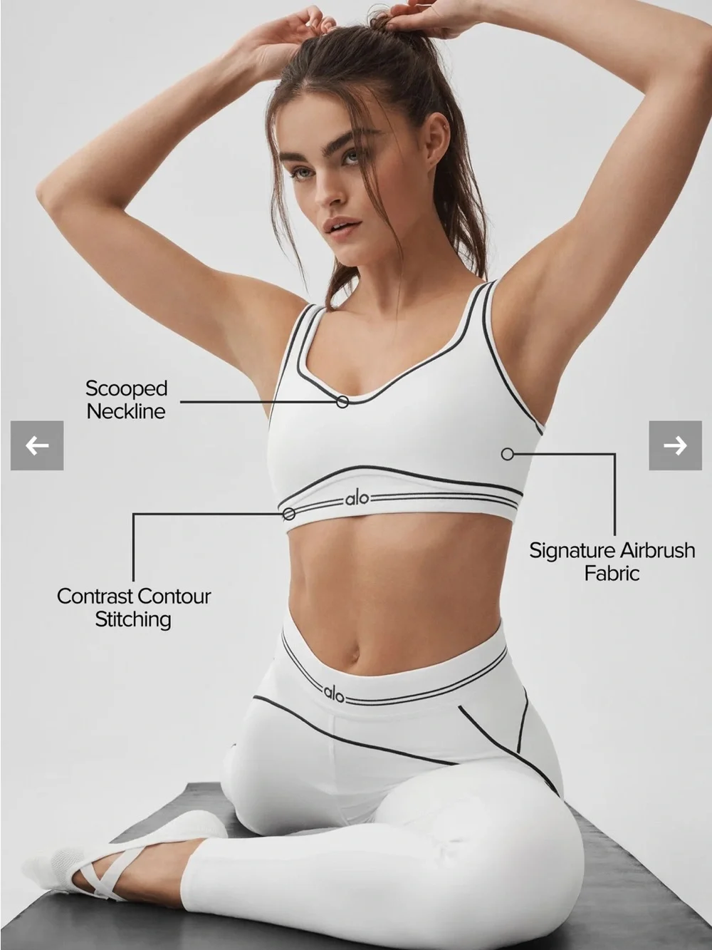 ALO Yoga Airbrush Heart Throb Sports Bra Size Small